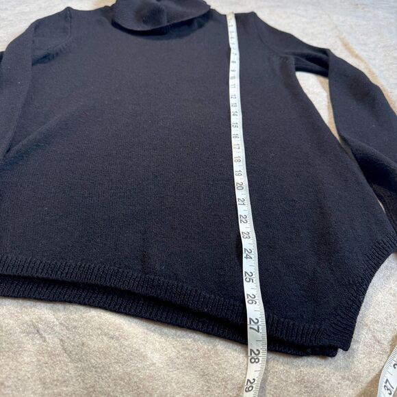 BCBG MAXAZRIA Black Merino Wool Cowl Neck Sweater Women’s M Minimalist artsy - Picture 4 of 7